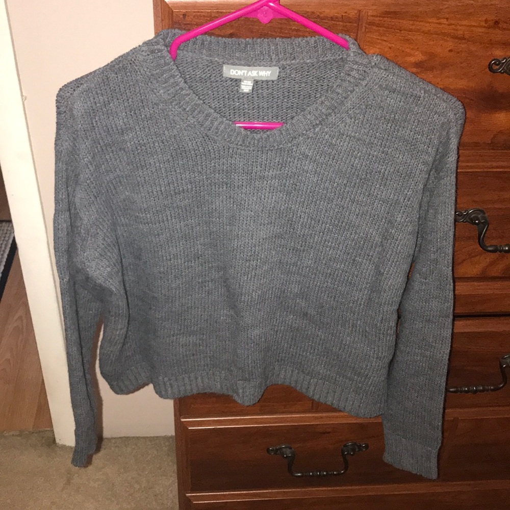 NWOT don’t ask why charcoal grey cropped sweater